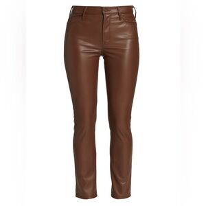 Mother The Dazzler Midrise Slim Cropped Faux Leather Ankle Jeans, EUC, sz 30